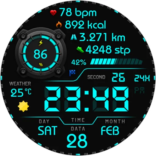 Vortexion Digital Watch Face screenshot 23