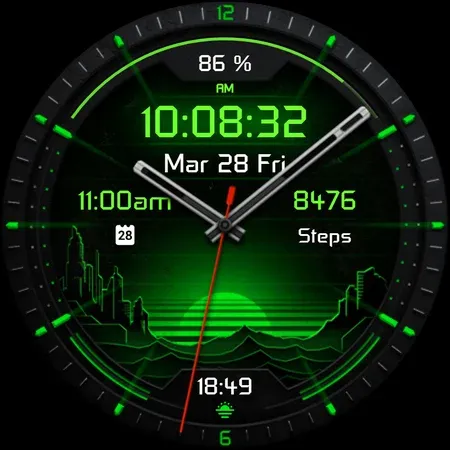 Dark Sunset hybrid watch face screenshot 16