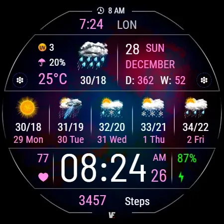 VF02 Weather Inform Watch Face screenshot 28