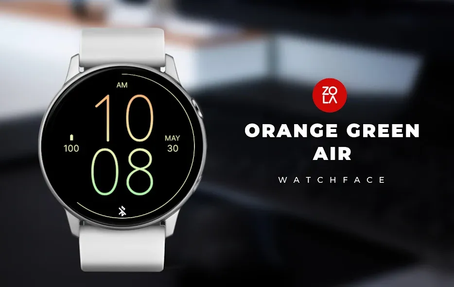 Orange Green Air Watch Face screenshot 1