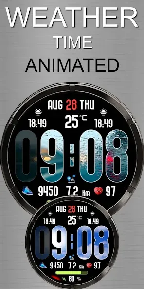 Animated Weather Digital Clock screenshot 1