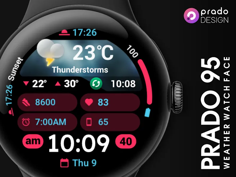 PRADO 95 Weather Watch Face screenshot 8