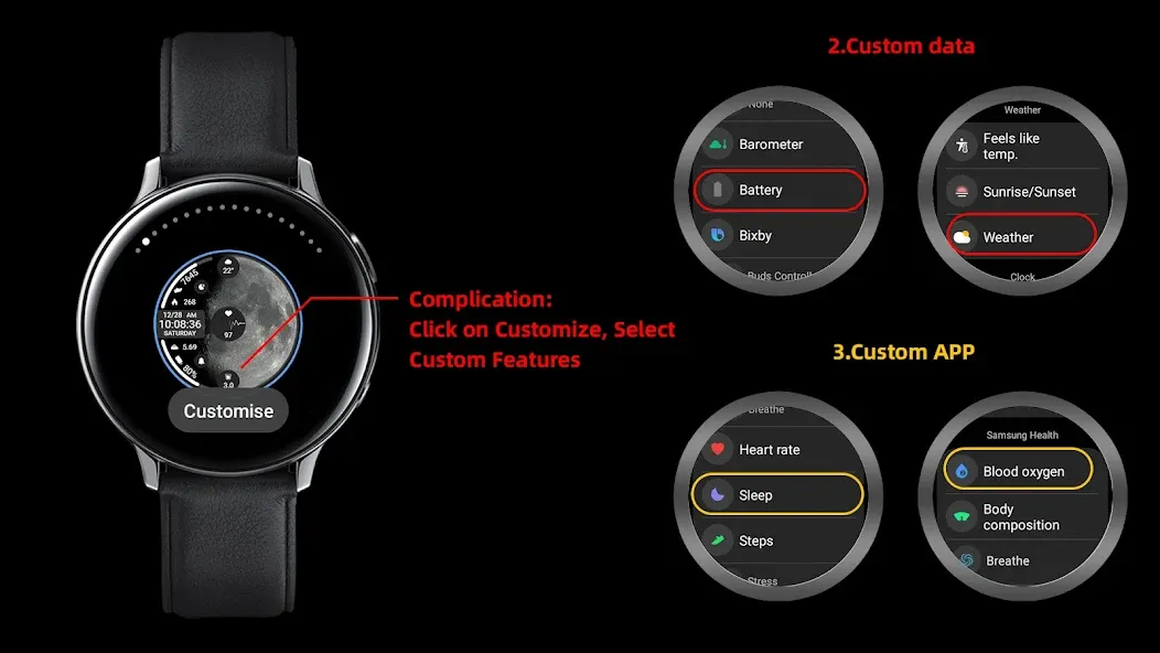 ZKin Watch Face Obsidian Moon screenshot 2