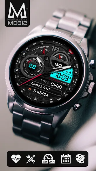MD312 Analog watch face screenshot 2