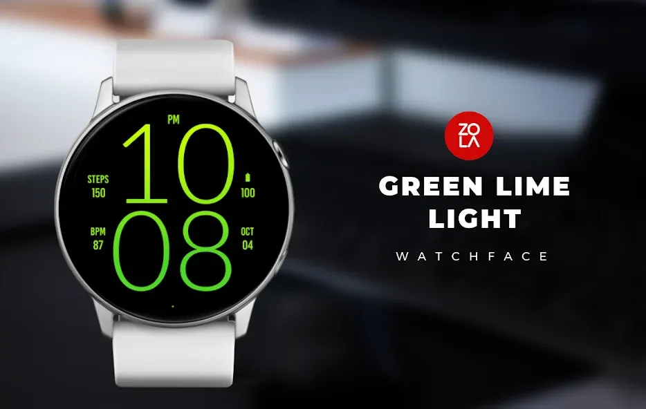 Green Lime Light Watch Face screenshot 1