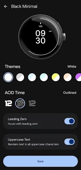 Black Minimal Watch Face screenshot 4
