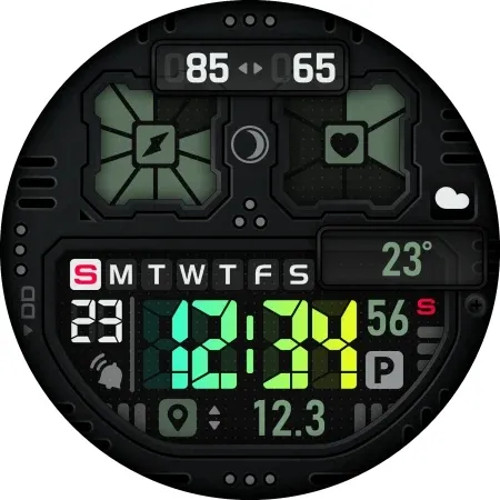 SH037 Watch Face, WearOS watch screenshot 11