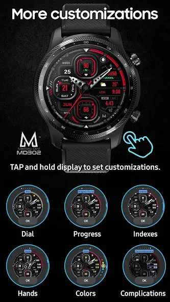 MD302 Analog watch face screenshot 7