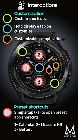 MD302 Analog watch face screenshot 8