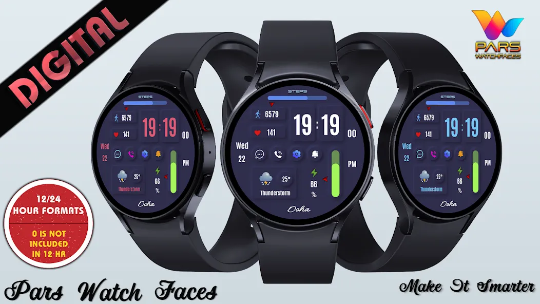 Doha Digital Watch Face screenshot 2