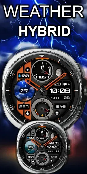 Weather Hybrid Watch Face A6 screenshot 1