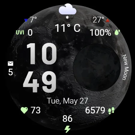 Moon & Weather watchface screenshot 14