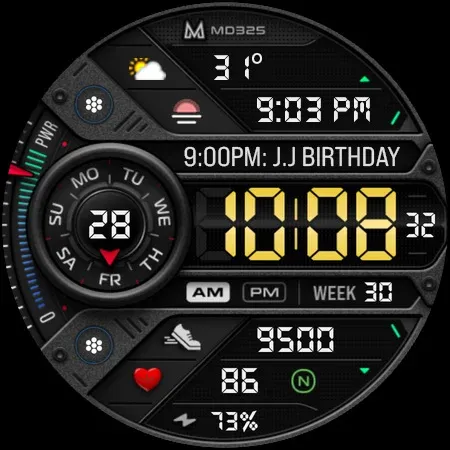 MD325 Digital Sport Watch Face screenshot 12