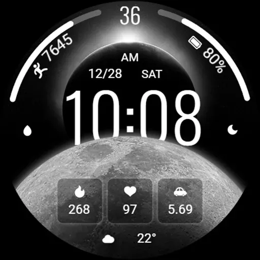 ZKin Watch Face Crescent Moon screenshot 7