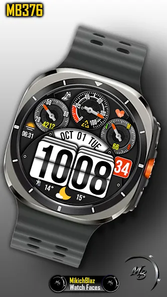 Digital Watch Face MB376 screenshot 2