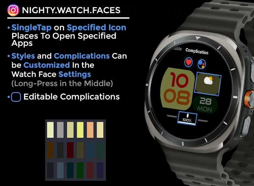 Night ver 40 - watch face screenshot 6