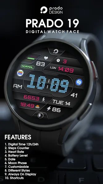 PRADO 19 Digital Watch Face screenshot 2