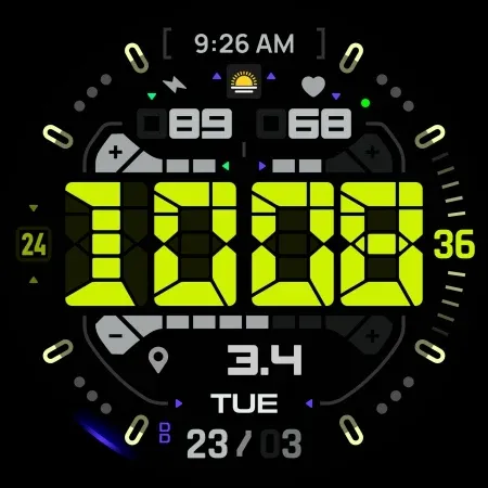 SH074 Watch Face, WearOS watch screenshot 12