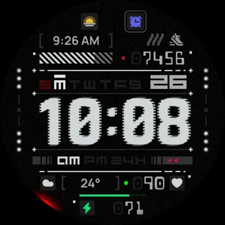 SH077 Watch Face, WearOS watch screenshot 9