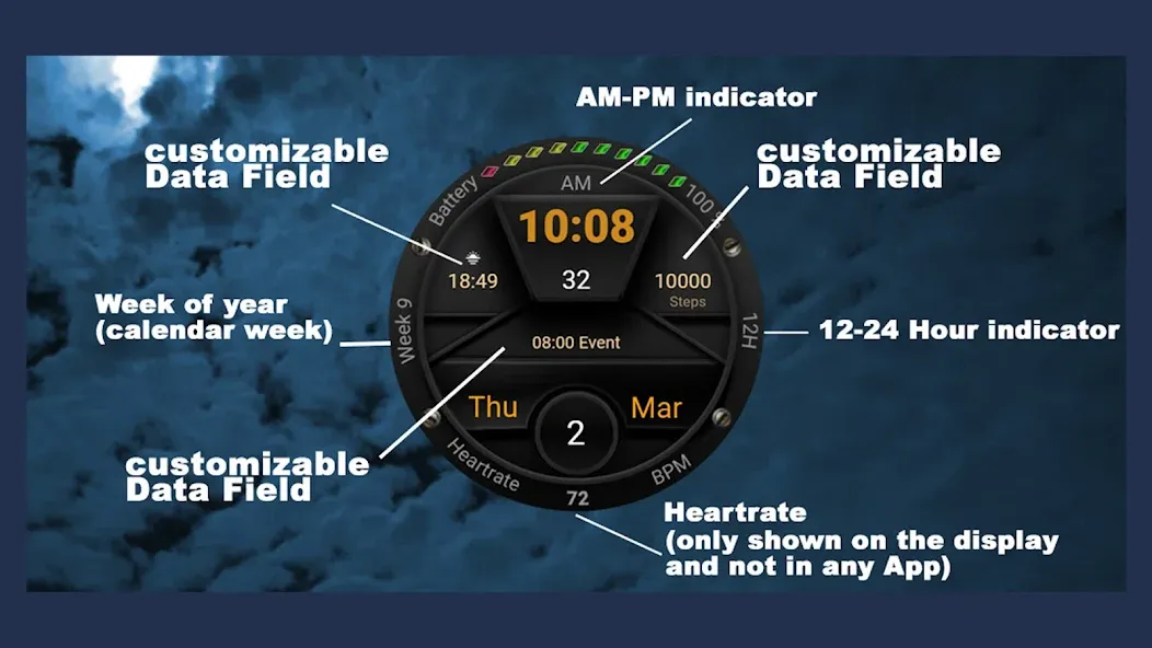 TSD48 Digital Watch Face screenshot 18