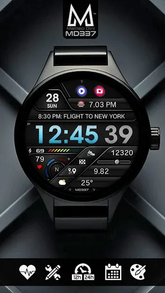 MD337 Digital watch face screenshot 2