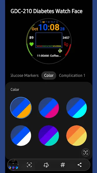 GDC-210 Diabetes Watch Face screenshot 2