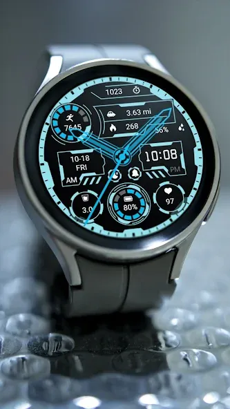 Aurora Blue Analog Watch faces screenshot 4