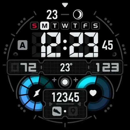 SH027 Watch Face, WearOS watch screenshot 9
