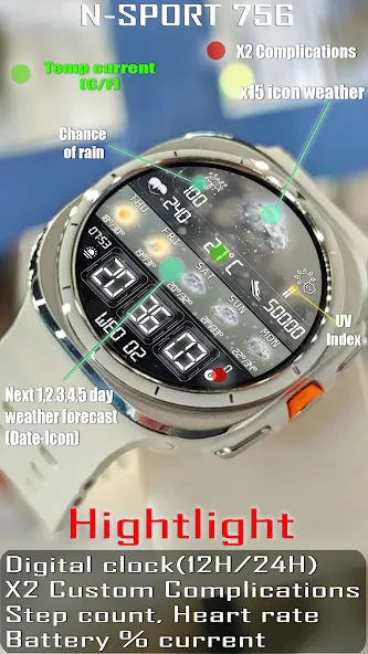 N-SPORT756 Weather DigitalFace screenshot 3