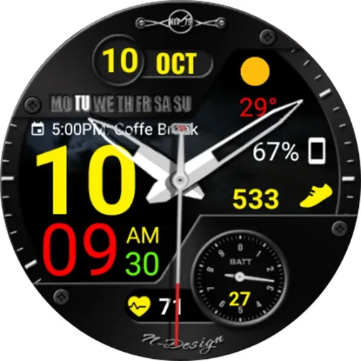 WearOS Hybird WatchFace NTV567 screenshot 29