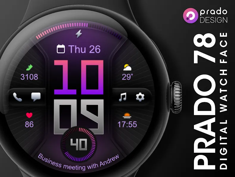 PRADO 78 Digital Watch Face screenshot 8