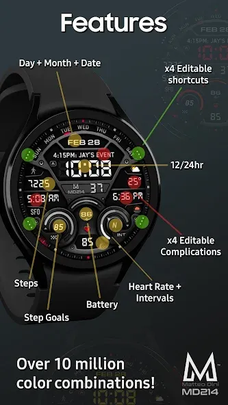 MD214 Digital Watch Face screenshot 3