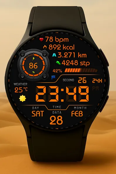 Vortexion Digital Watch Face screenshot 3