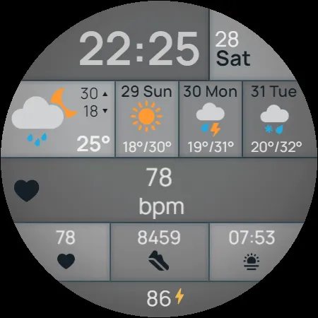 Digital watch face D30 screenshot 47