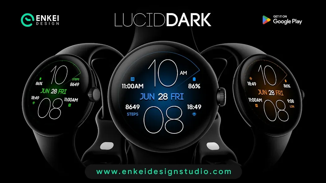 Lucid Dark digital watch face screenshot 7