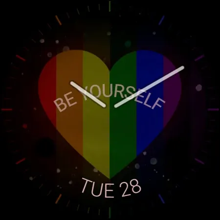 Rainbow Love analog watch face screenshot 12