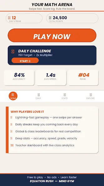 Equation Rush - Brain Training screenshot 1