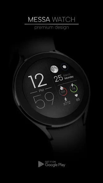 Minimal Digital Watch Moon Pro screenshot 2