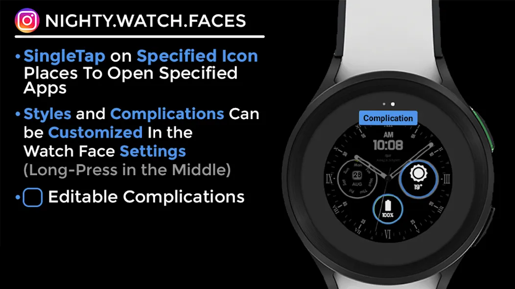 Adria Night - watch face screenshot 13