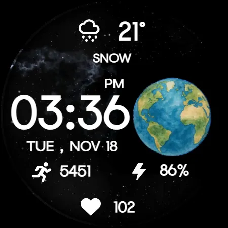 Earth Galaxy WatchFace screenshot 22