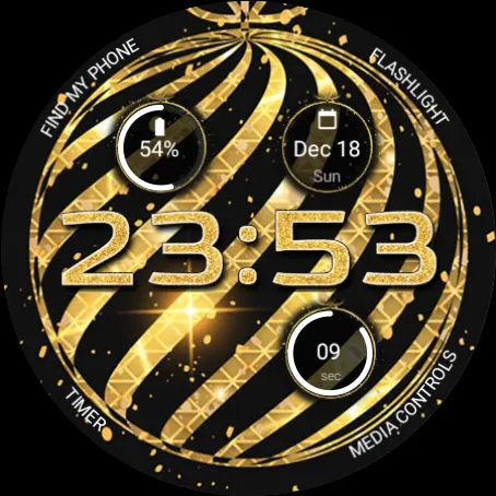 Christmas Gold Watch Face screenshot 4