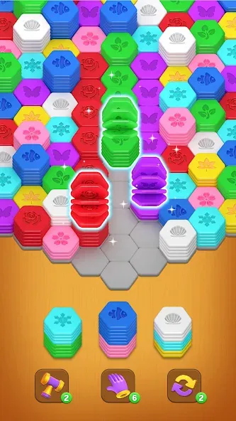 Hexa Up! - Sort and Merge screenshot 3