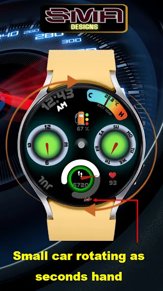 Speedometer WatchFace SMA 17 screenshot 3