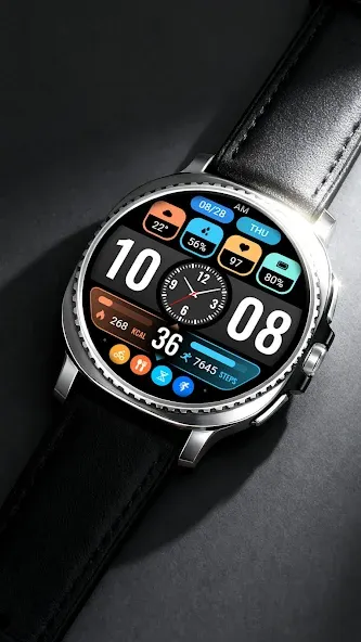 【Hybrid】Flat Small Clock screenshot 1