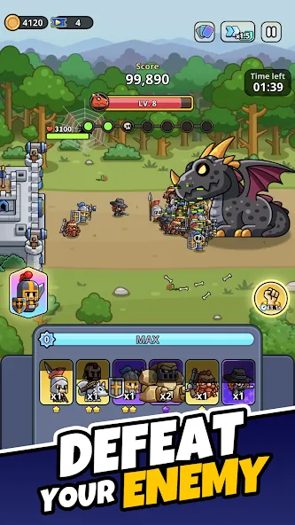 작은 전사들의 돌진: 타워 디펜스 screenshot 3