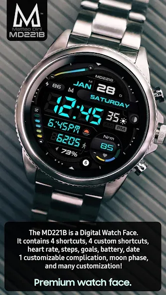 MD221B Digital watch face screenshot 23