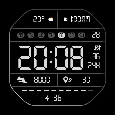 DADAM41: Retro LCD Watch Face screenshot 17