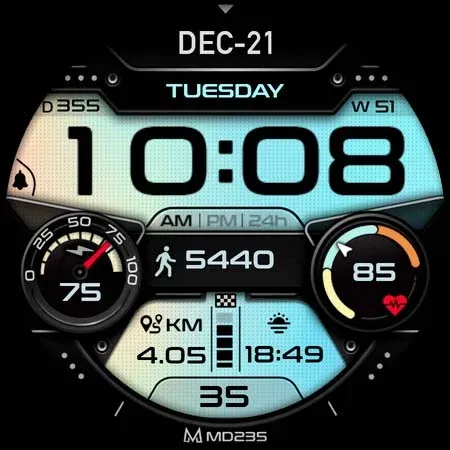 MD235 Digital watch face screenshot 11