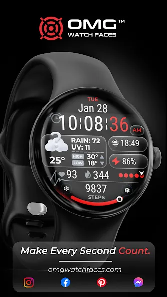 OMG 160 Weather Watch Face screenshot 2