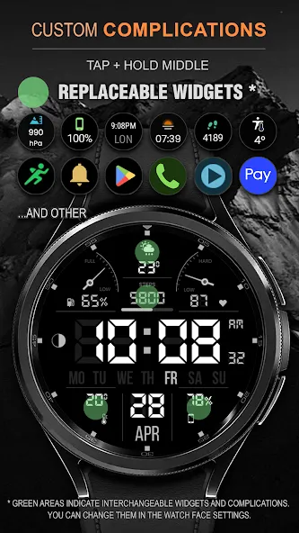 WFP 104 LCD watch face screenshot 3